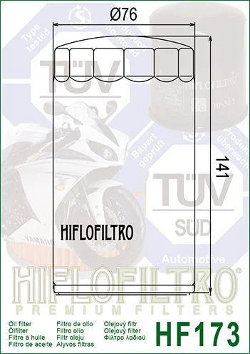 OIL FILTER HIFLO HF173C CHROME, Harley Davidson 63813-90