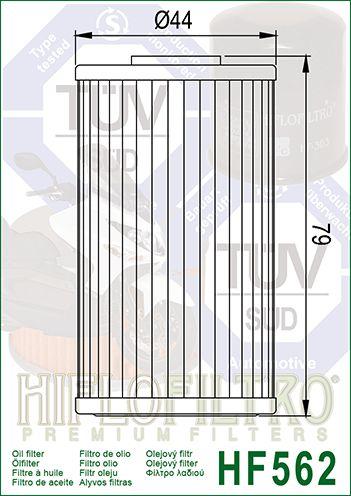 OIL FILTER HIFLO HF562 KYMCO, ROAD, 1541A-KKC3-9000