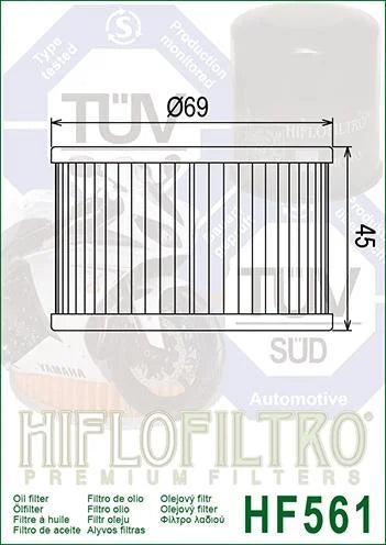 OIL FILTER HIFLO HF561, Kymco 1541A-KED9-9000