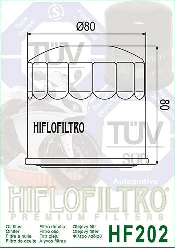 OIL FILTER HIFLO HF202 HON/KAW, HONDA/KAWASAKI, 47-7990.HF