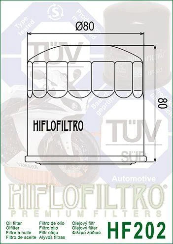 OIL FILTER HIFLO HF202 HON/KAW, HONDA/KAWASAKI, 47-7990.HF