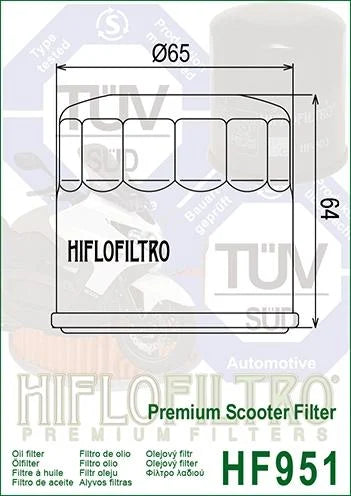 OIL FILTER HIFLO HF951, Honda 15410-MCJ-000