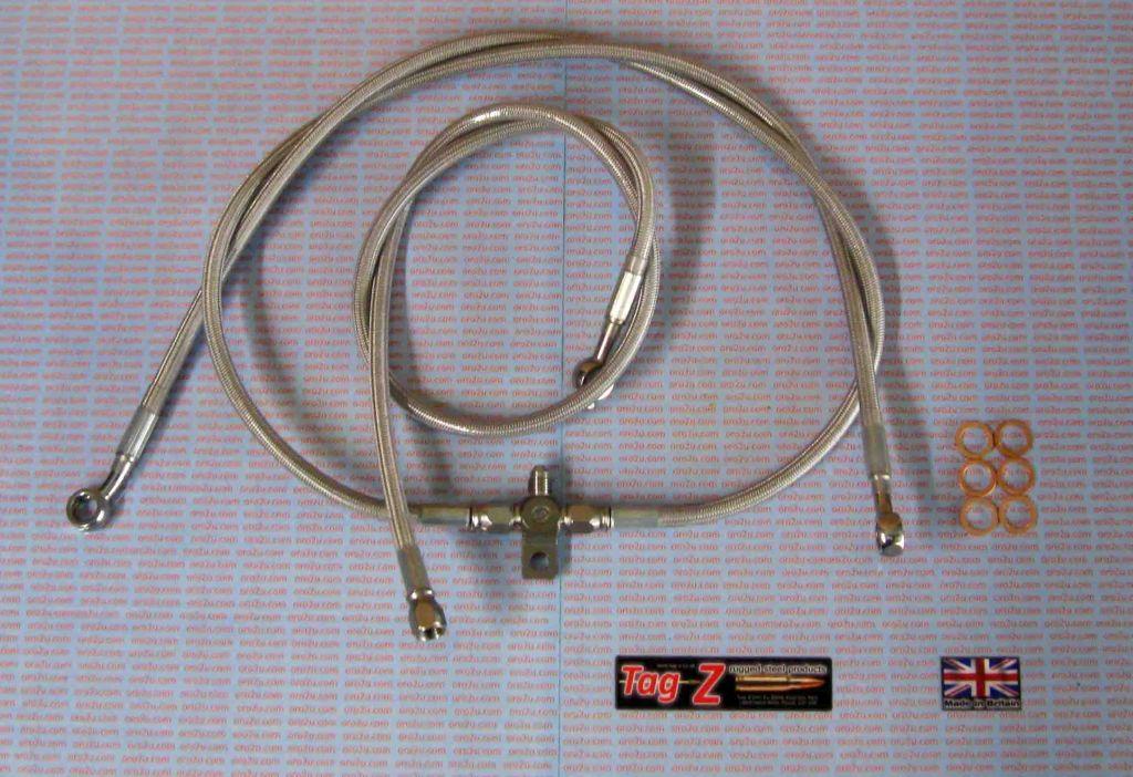HOSE FRONT BRAKE KIT/3 SIL/BK 2003-2009 Kawasaki KFX700 K02-1-044/P
