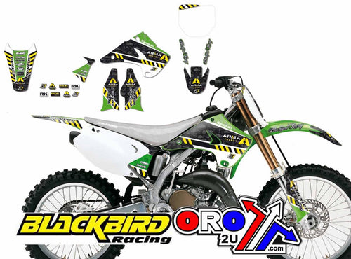 03-08 KX125 250 ARMA ENERGY GRAPHICS, BLACKBIRD 2408F