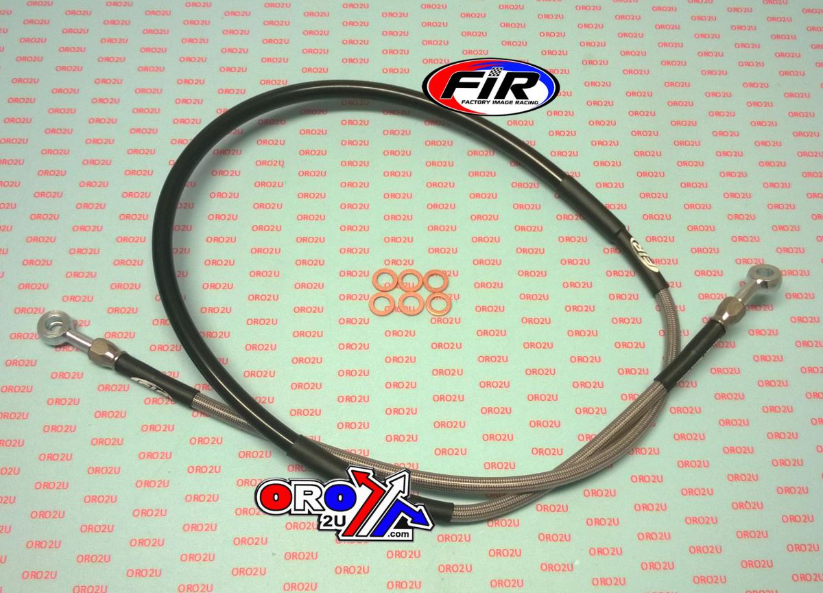 FRONT BRAKE HOSE SILVER / BLACK, KTM 85 SX 2013 - 2016, M8 FITTINGS K01-1-040/P-CL