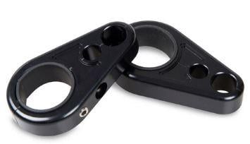 Cable Hose Clamp Set Black Aluminium 20-25mm (Pack of 2)