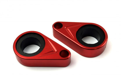 CABLE HOSE CLAMP SET RED ALUMINIUM 20-25mm PACK OF 2