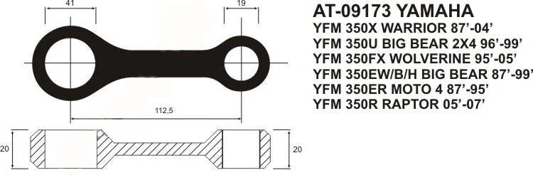 CONNECTING ROD KIT YFM350, PSYCHIC AT-09173 1UY-11651-00