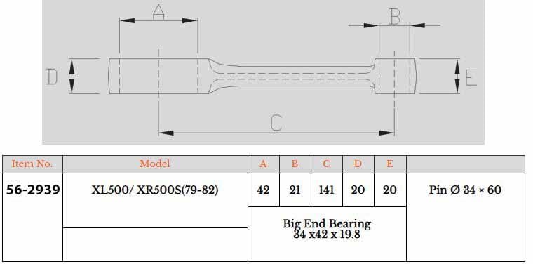 CONNECTING ROD KIT XL500, HONDA 13201-429-300