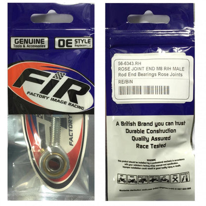 BEARING ROD END M8x1.25 MALE RH, HEIM, ROSE JOINT