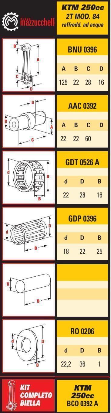 CONNECTING ROD 80-89 KTM250, KTM 250, BCO0392A, 54330015044