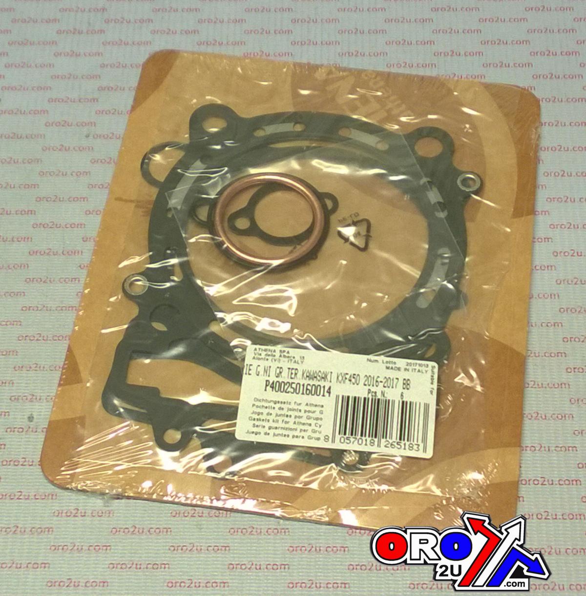 TOP END GASKET SET 100MM KAWASAKI KX 450 16-18, ATHENA P400250160014 490CC BIG BORE