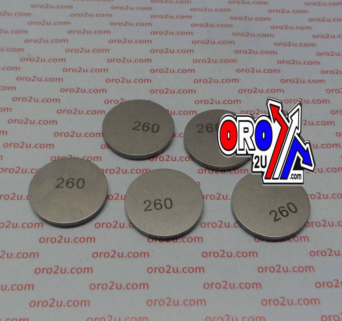 VALVE SHIM 2.60 25mm PK/5 K&L 13-7622