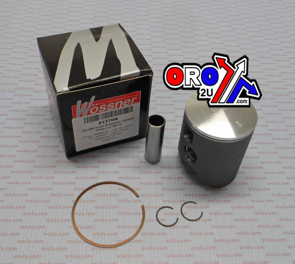 PISTON 94-09 TM250 66.4 DOMED, WOSSNER 8136DB TWIN RING