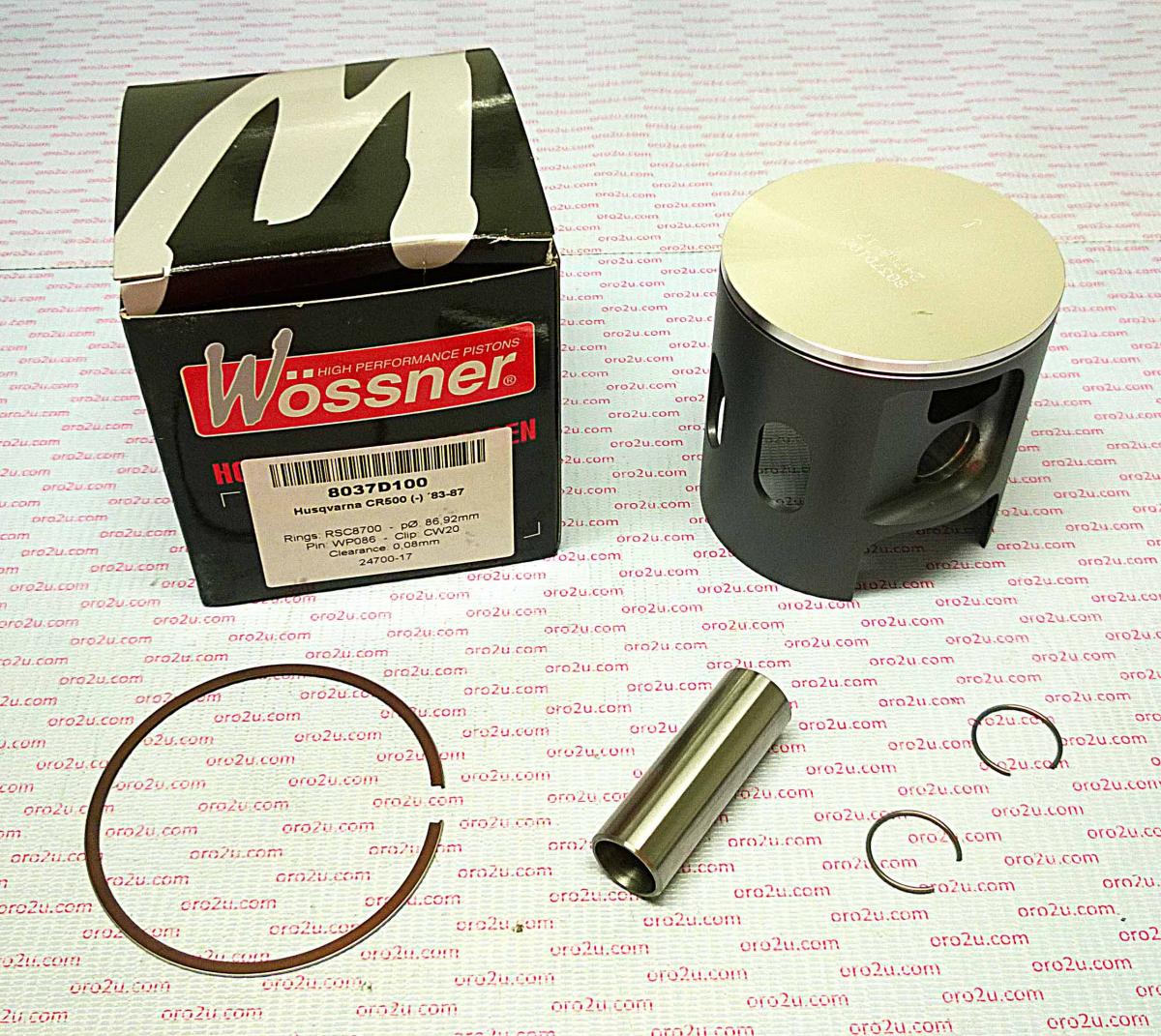 PISTON KIT 83-88 500 87.00mm, WOSSNER 8037D100 HUSQVARNA