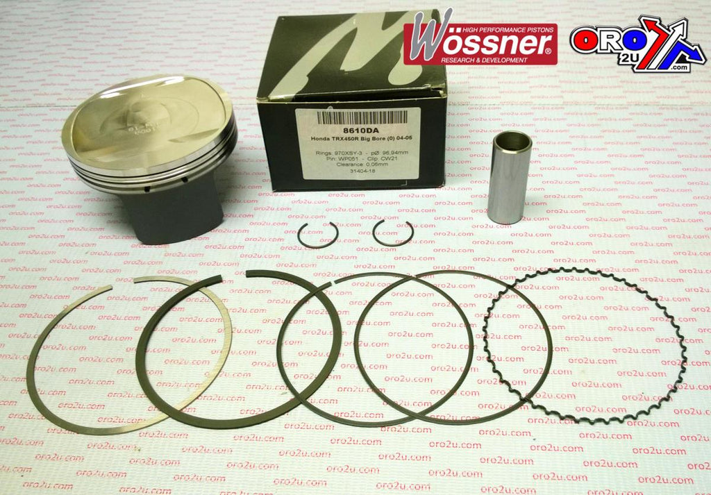PISTON KIT 04-05 TRX450 97.00, FORGED WOSSNER 8610DA