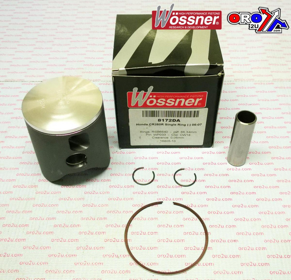PISTON 05-07 CR250 66.40 1RING, WOSSNER 8172DA FORGED KIT