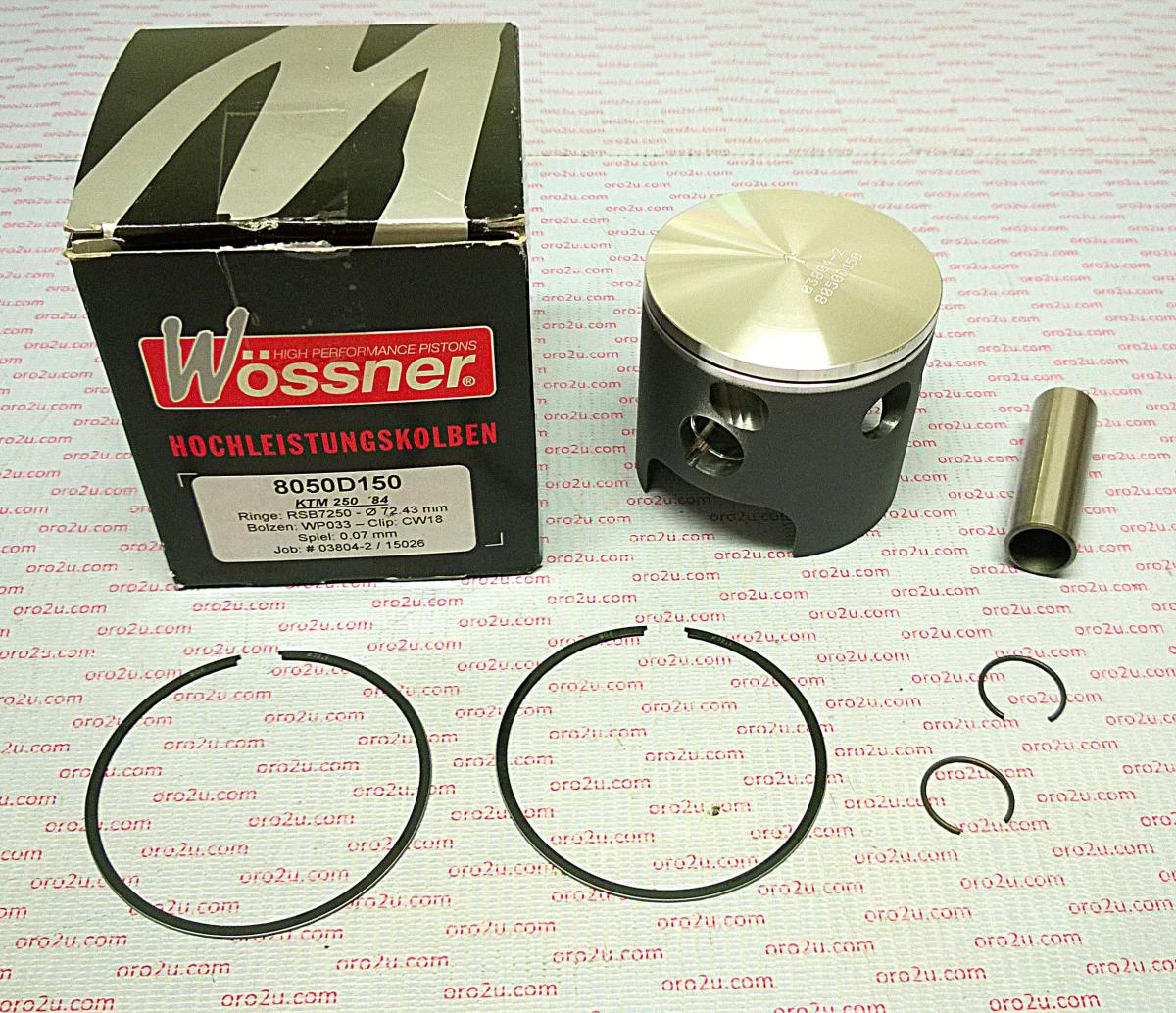 PISTON KIT 1984 KTM250 72.50, WOSSNER 8050D150