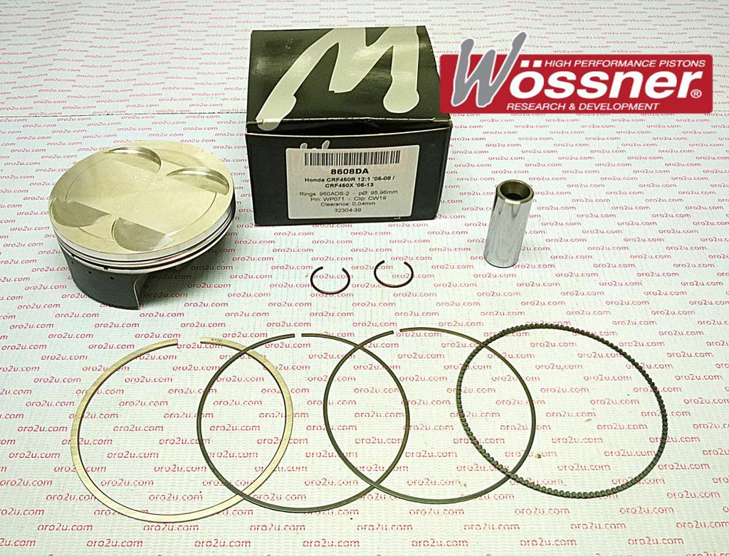 PISTON KIT 05-08 CRF450 96mm, FORGED WOSSNER KIT 8608DA, 13110-MEN-730