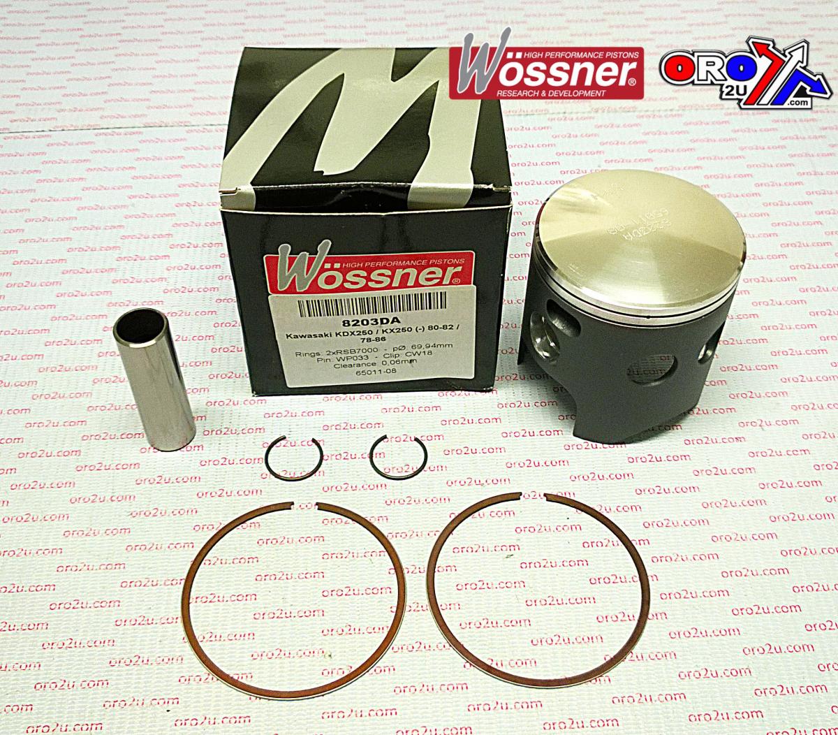 PISTON KIT 80-84 KDX250 70.00, FORGED WOSSNER 8203DA 13001-1004, KAWASAKI KX250 78-81