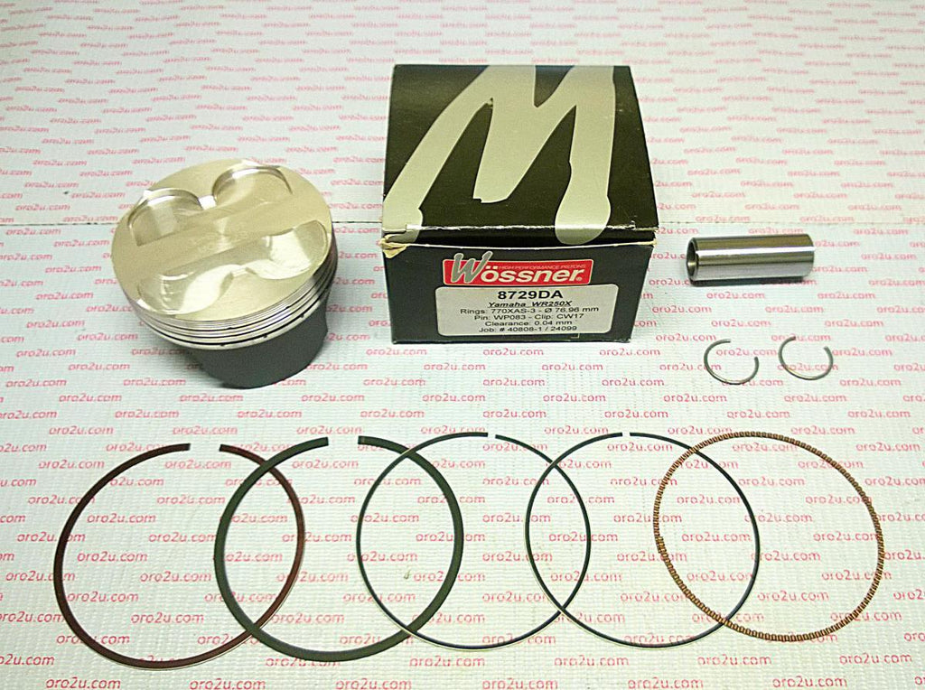 PISTON KIT 08-12 WR250X 77.00, COMP. 13.5:1 WOSSNER 8729DB