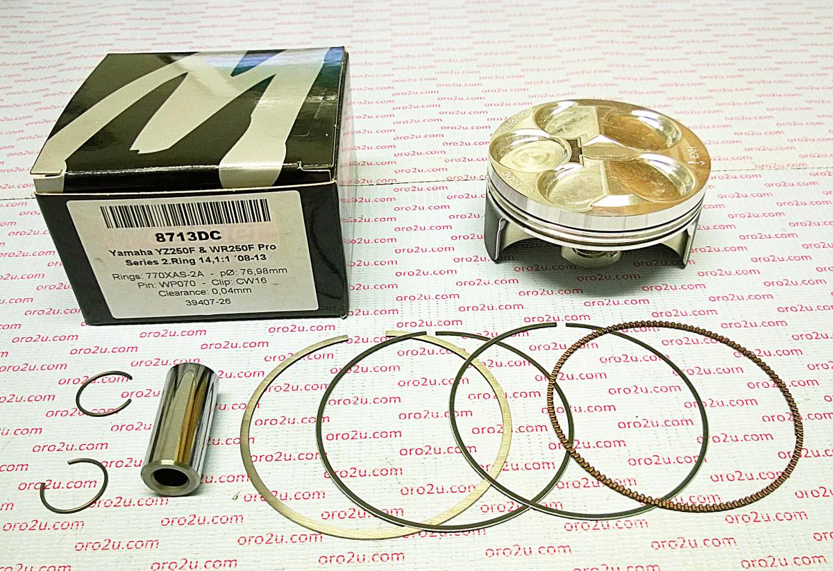 PISTON KIT YZF WRF 250 2-RING, WOSSNER 8713DB 08-13 77mm