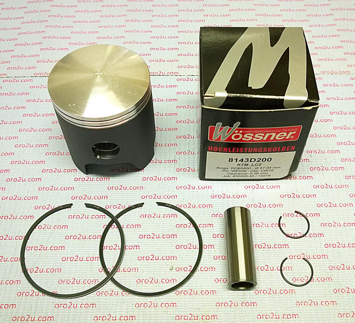 S/SEED USE PART NUMBER 56-W224.025.WO  PISTON KIT KTM125 LC2 56.25, FORGED WOSSNER 8143D025