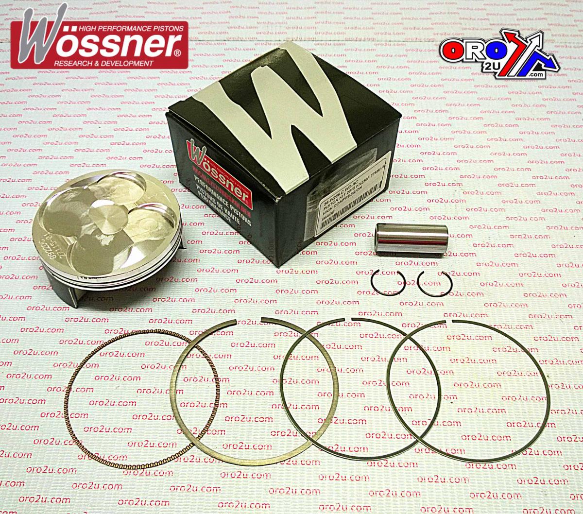 PISTON KIT 15-16 KX250F 77 HC, HIGH COMPRESSION, WOSSNER 8922DA KXF250 13001-0747