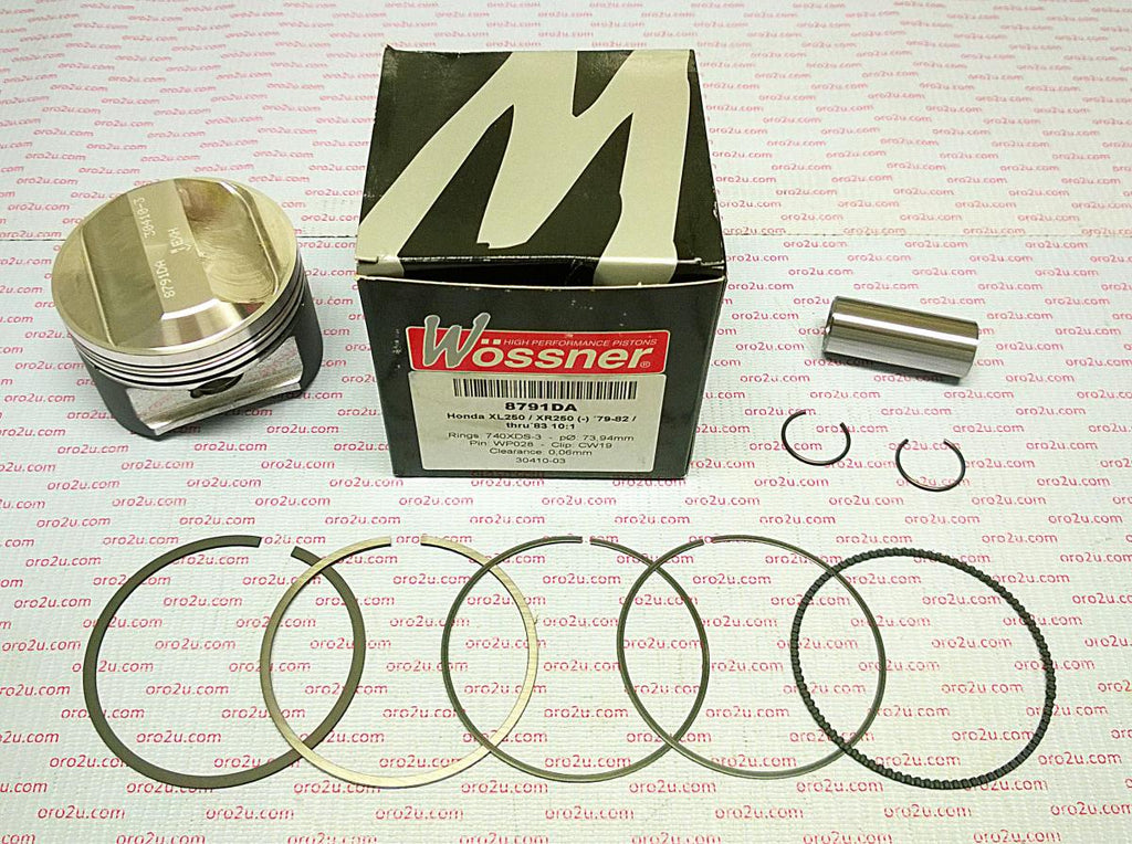 PISTON KIT XR XL 250 74.50, WOSSNER 8791D050 79-83