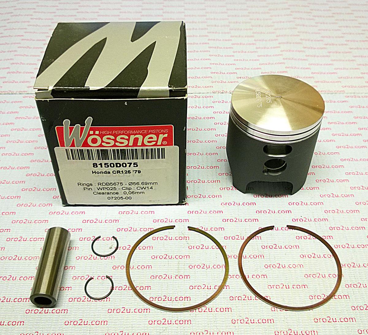 PISTON KIT 1979 CR125 56.75, FORGED WOSSNER 8150D075