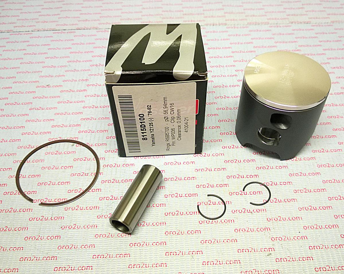 PISTON KIT 76-82 YZ125 57.50, FORGED WOSSNER 8115D150
