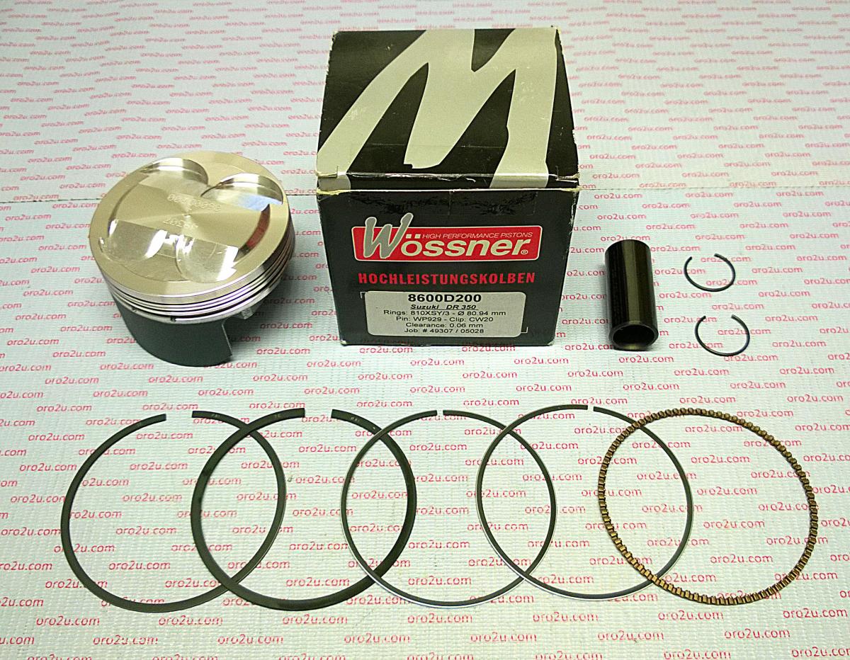 PISTON KIT 90-99 DR350 79.00, FORGED WOSSNER 8600DA 12111-14D03-0F0