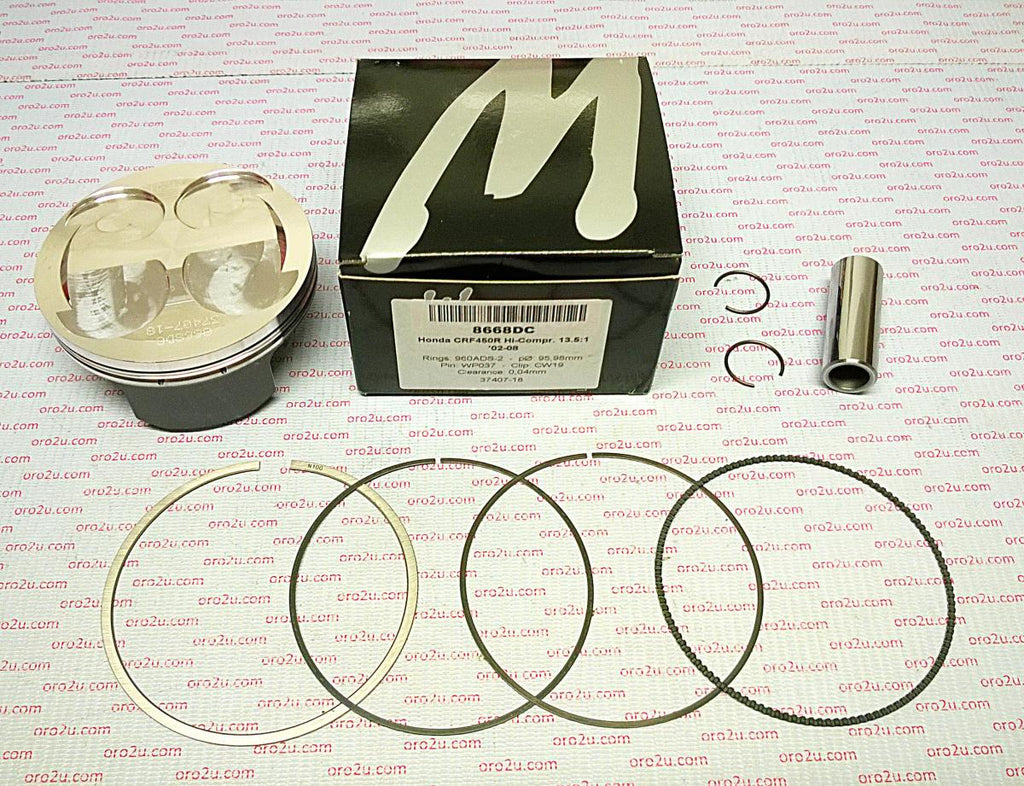 PISTON KIT 02-08 CRF450R HC 96, FORGED WOSSNER 8668DB