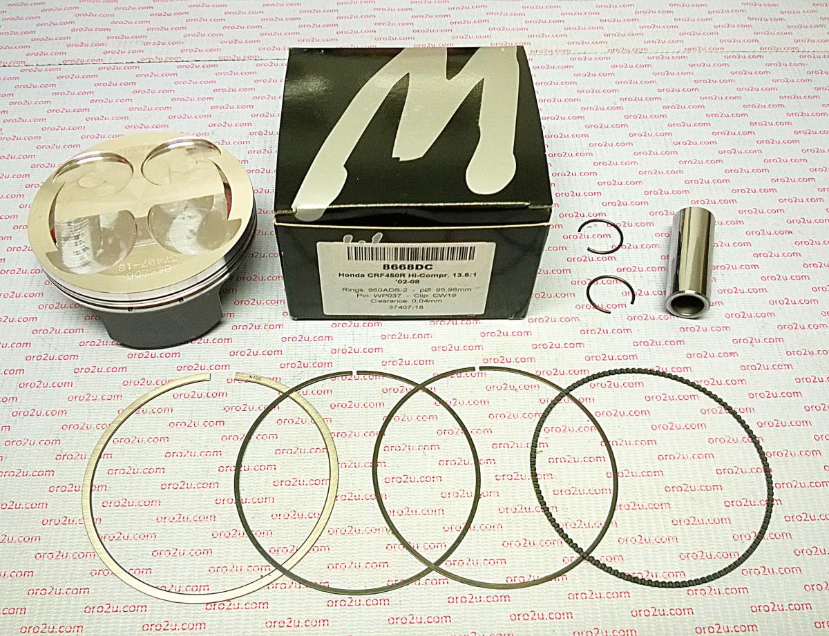 PISTON KIT 02-08 CRF450R HC 96, FORGED WOSSNER 8668DB