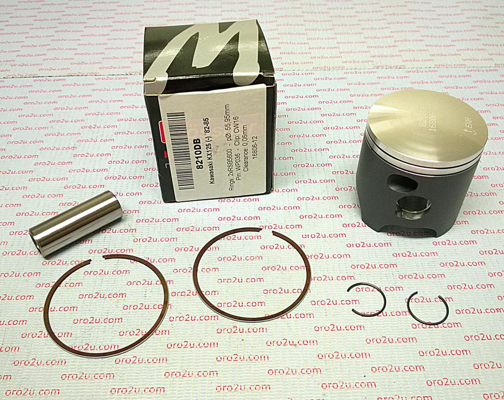 PISTON KIT 82-85 KX125 56.00, WOSSNER 8210DA FORGED 13001-1198