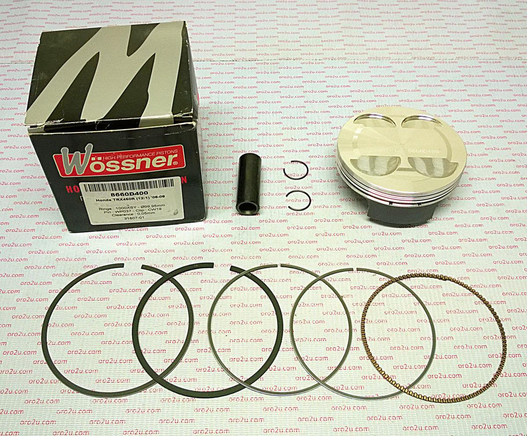 PISTON KIT 06-09 TRX450R 96 A, WOSSNER 8660DA FORGED HONDA 13101-HP1-600