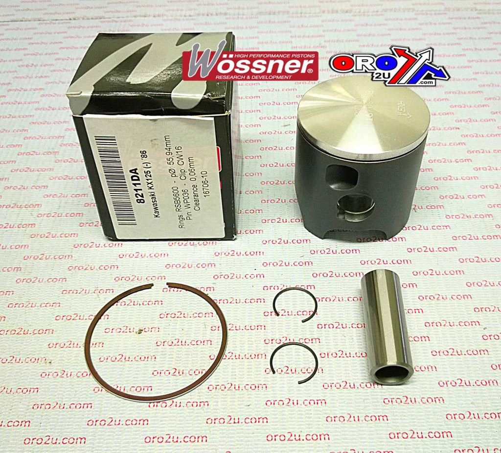 PISTON KIT 1986 KX125 56.50, WOSSNER 8211D050 KAWASAKI MX