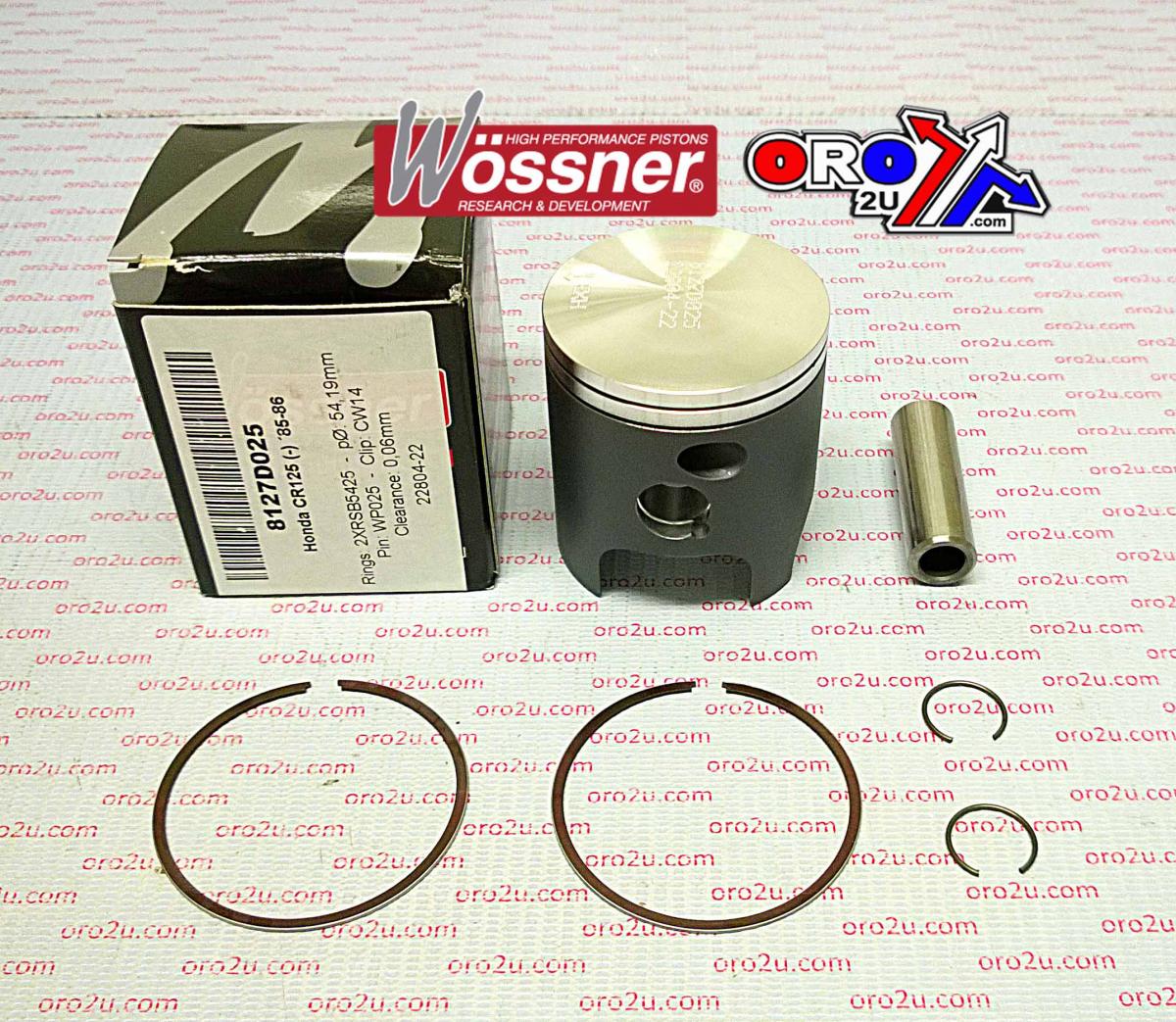 PISTON KIT 85-86 CR125 55.50, WOSSNER 8127D150 HONDA MX