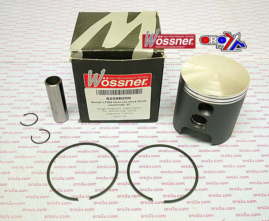 PISTON KIT 1987 LT250 67.50, WOSSNER 8258D050 SUZUKI ATV
