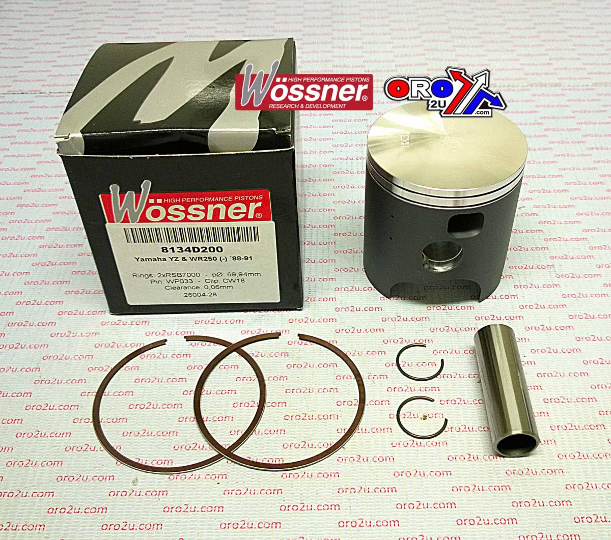 PISTON KIT 88-91 YZ250 69.50, WOSSNER 8134D150 YAMAHA MX