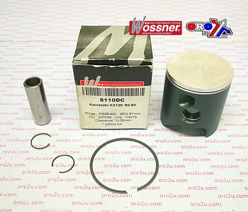 PISTON KIT 92-93 KX125 55.00, WOSSNER 8110D100 KAWASAKI MX