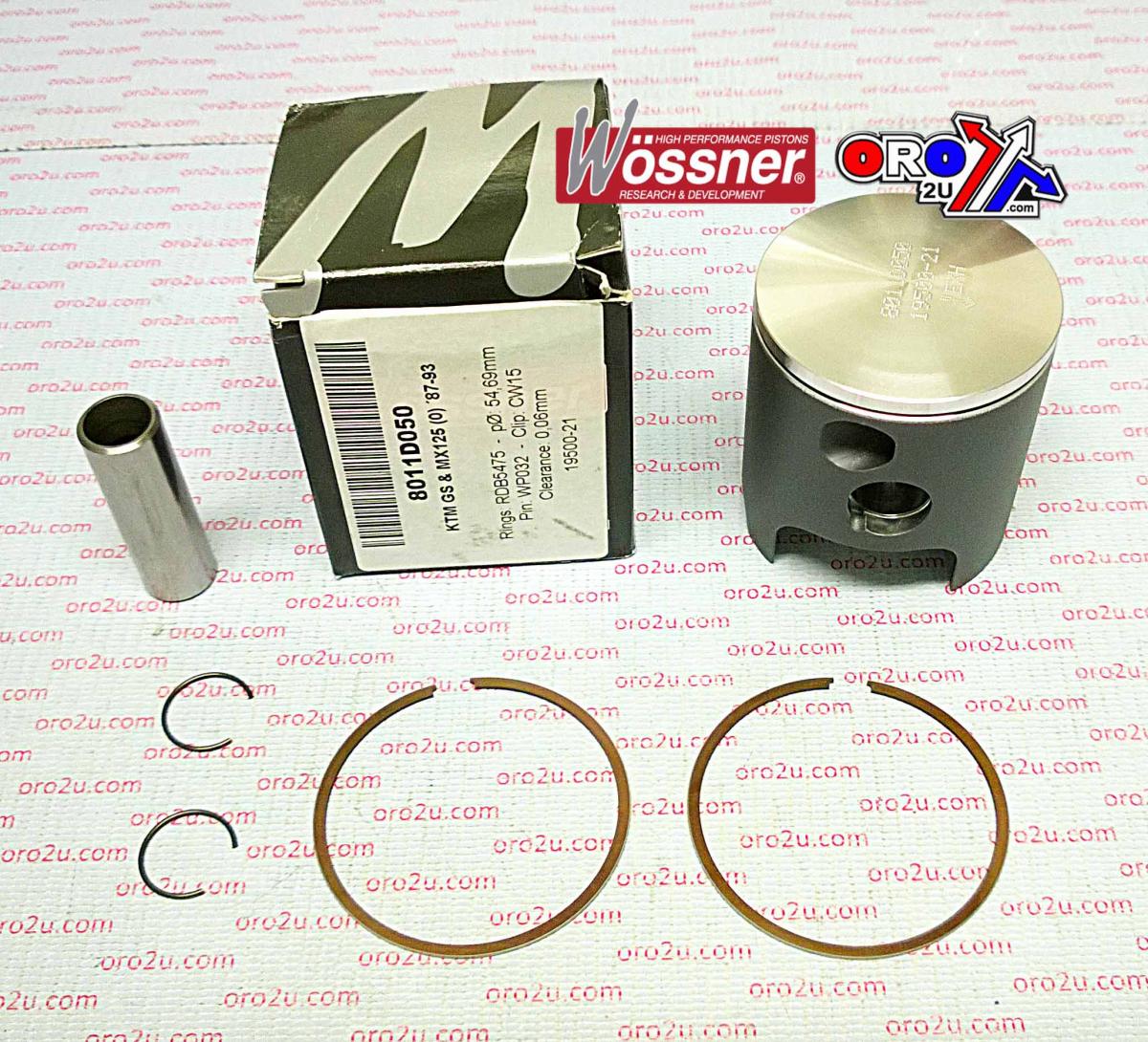 PISTON KIT 87-93 KTM125, WOSSNER 8011DC FORGED MX
