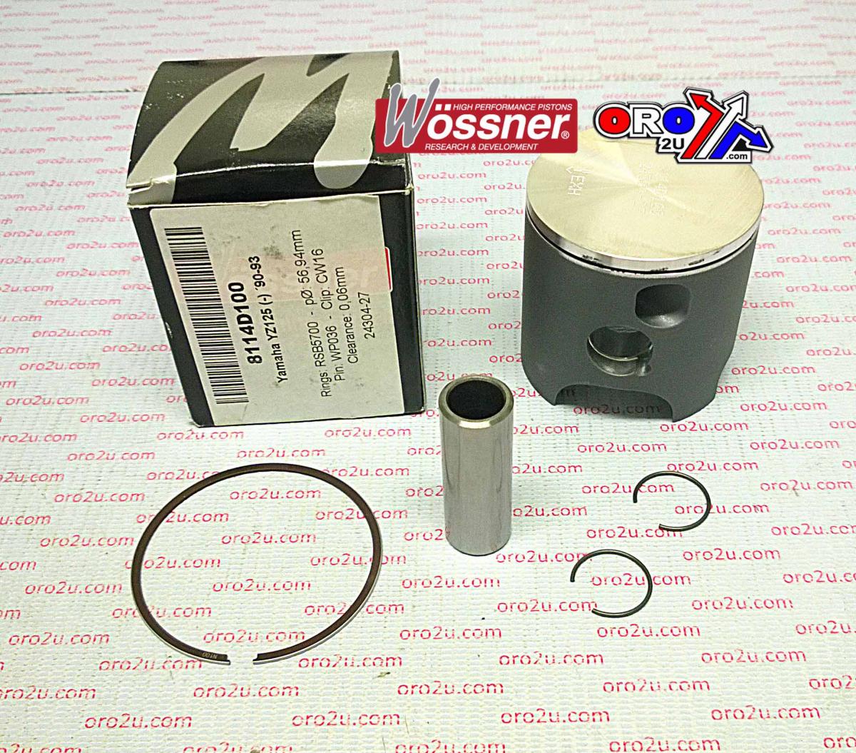 PISTON KIT 90-93 YZ125 57.00, WOSSNER 8114D100 YAMAHA MX