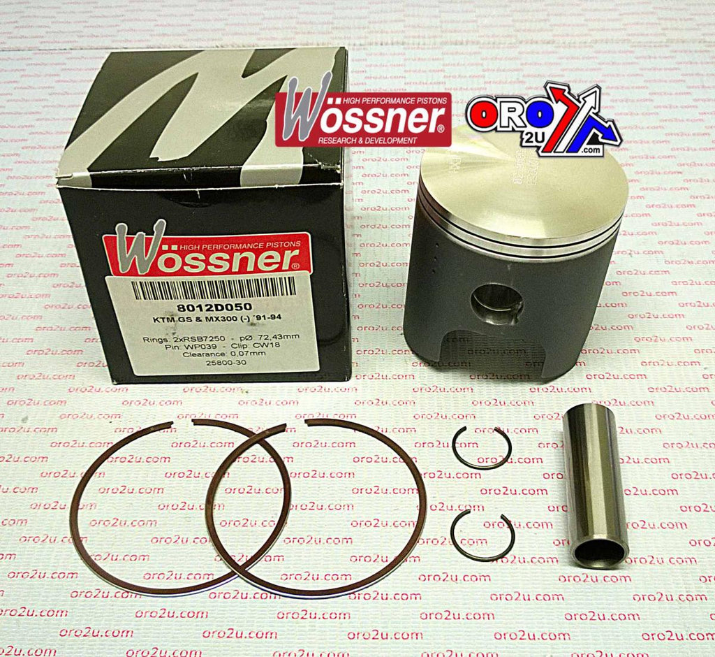 PISTON KIT 91-94 KTM300 72.00, WOSSNER 8012DA FORGED 54630015044