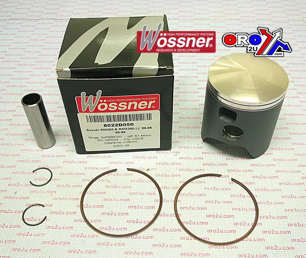 PISTON KIT 89-95 RM250 67.00 C, WOSSNER 8022DC SUZUKI MX