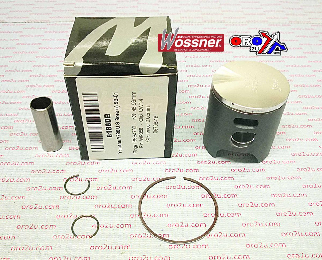 PISTON KIT 93-02 YZ80 47.00 B, WOSSNER 8188DB YAMAHA MX