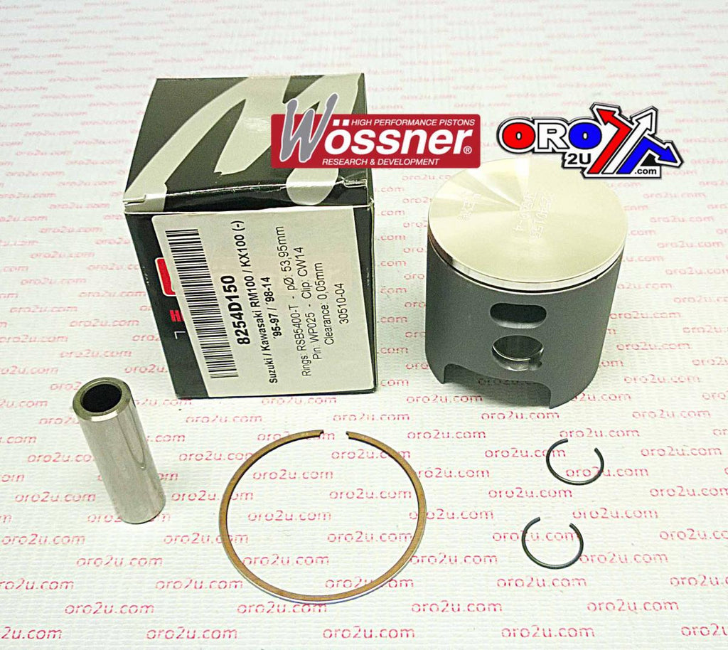 PISTON KIT 98-18 KX100 54.50, WOSSNER 8254D200 KAWASAKI MX, SINGLE RING