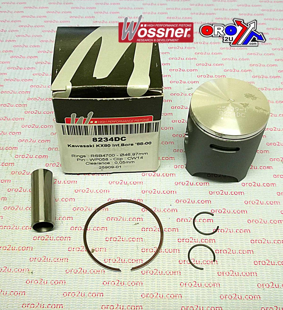 PISTON KIT 88-00 KX80 47.00 B, WOSSNER 8234DB KAWASAKI MX