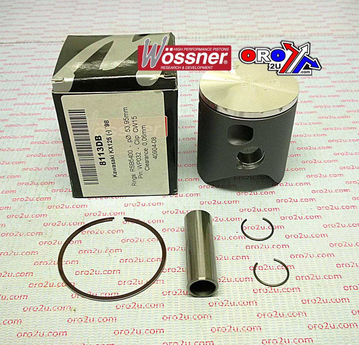 PISTON KIT 1998 KX125 54.00 A, WOSSNER 8113DA KAWASAKI MX 13001-1507