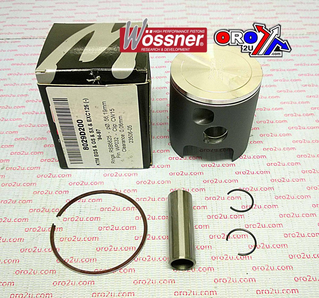 PISTON KIT 94-00 KTM125 54.25, WOSSNER 8029DA FORGED 50330007000